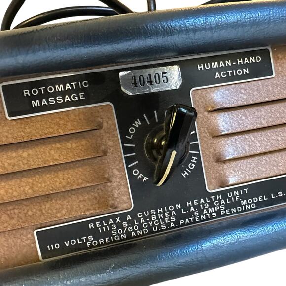 Vintage Rotomatic Massage Human Hand Action Working Relax A Cushion Health Unit - Picture 2 of 8